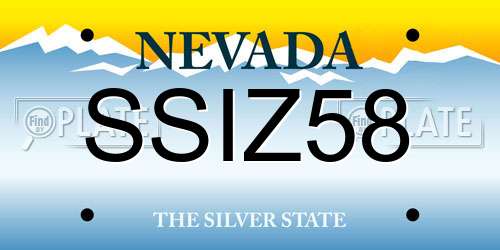 SSIZ58 Nevada License Plate