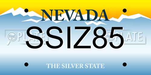 SSIZ85 Nevada License Plate