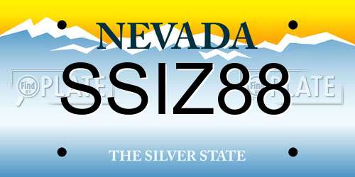 SSIZ88 Nevada License Plate