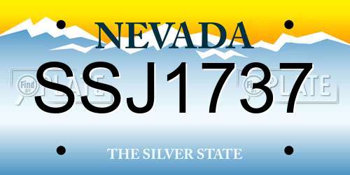 SSJ1737 Nevada License Plate