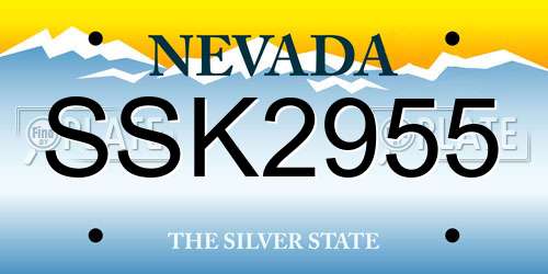 SSK2955 Nevada License Plate
