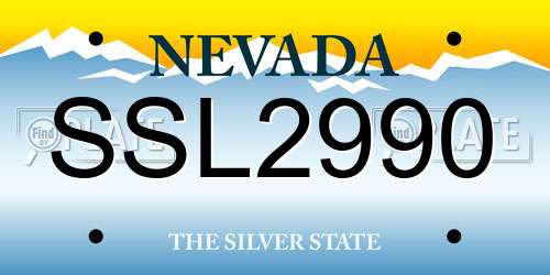 SSL2990 Nevada License Plate