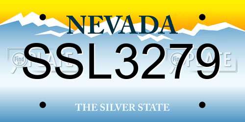 SSL3279 Nevada License Plate