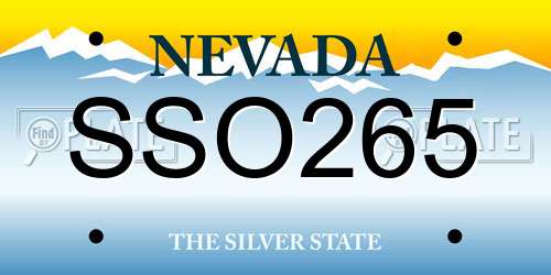 SSO265 Nevada License Plate