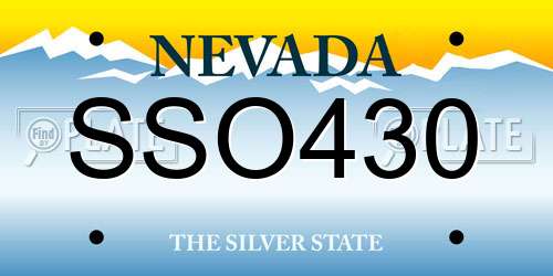 SSO430 Nevada License Plate