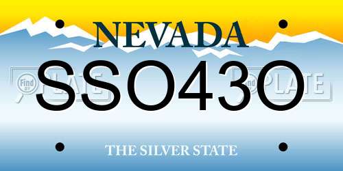 SSO43O Nevada License Plate