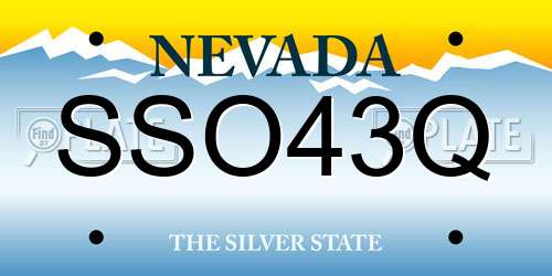 SSO43Q Nevada License Plate