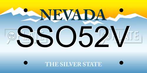 SSO52V Nevada License Plate