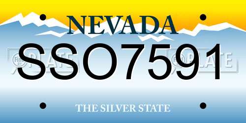 SSO7591 Nevada License Plate
