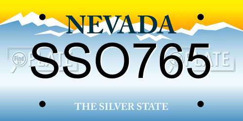 SSO765 Nevada License Plate