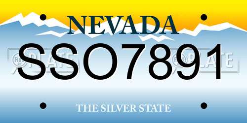 SSO7891 Nevada License Plate