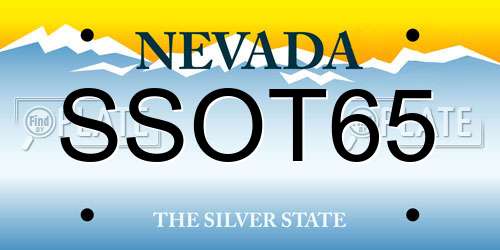 SSOT65 Nevada License Plate