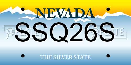 SSQ26S Nevada License Plate