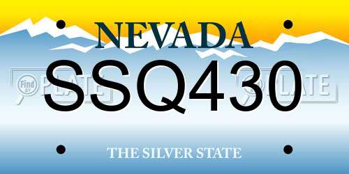 SSQ430 Nevada License Plate