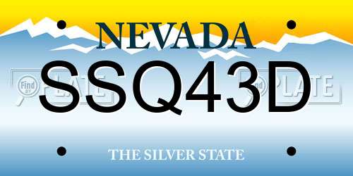 SSQ43D Nevada License Plate
