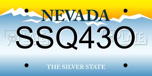 SSQ43O Nevada License Plate