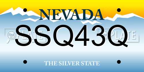 SSQ43Q Nevada License Plate