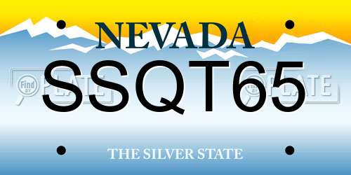 SSQT65 Nevada License Plate
