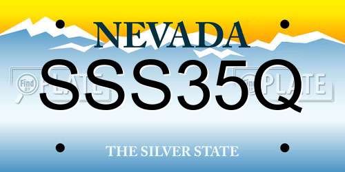 SSS35Q Nevada License Plate