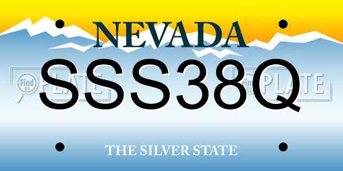 SSS38Q Nevada License Plate