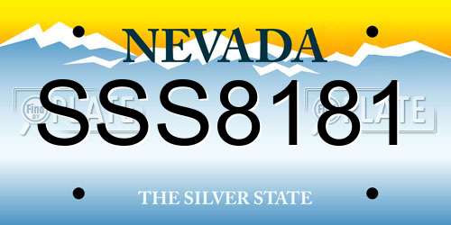 SSS8181 Nevada License Plate