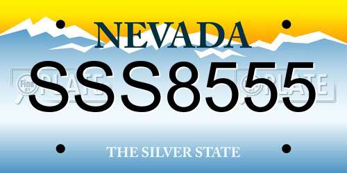 SSS8555 Nevada License Plate