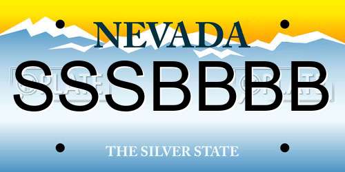 SSSBBBB Nevada License Plate