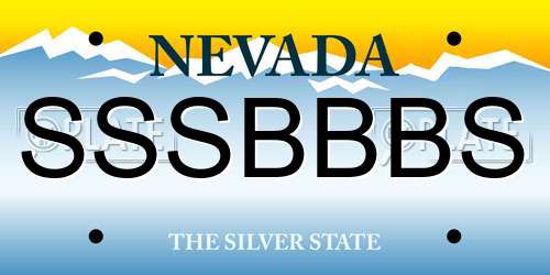 SSSBBBS Nevada License Plate