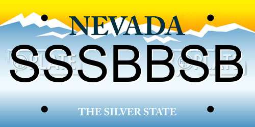 SSSBBSB Nevada License Plate