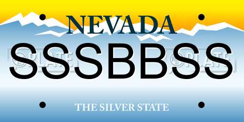SSSBBSS Nevada License Plate