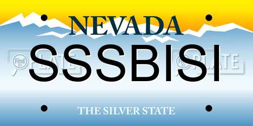 SSSBISI Nevada License Plate