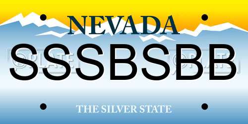 SSSBSBB Nevada License Plate