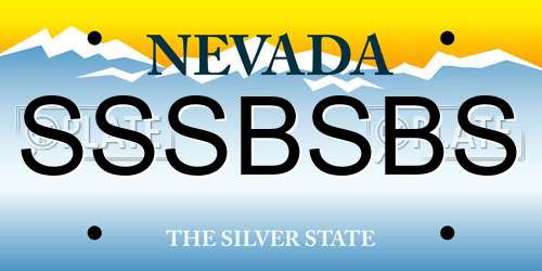 SSSBSBS Nevada License Plate