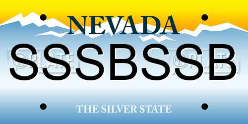 SSSBSSB Nevada License Plate