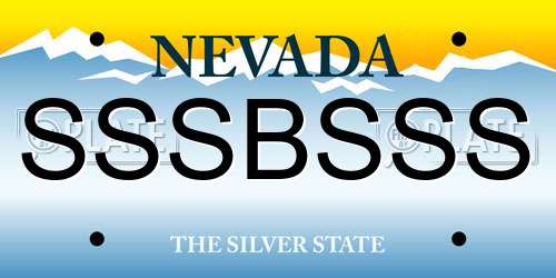SSSBSSS Nevada License Plate