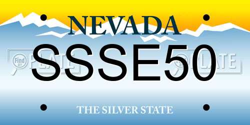SSSE50 Nevada License Plate
