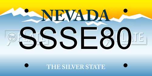 SSSE80 Nevada License Plate