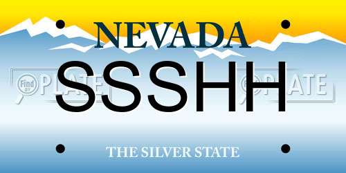 SSSHH Nevada License Plate