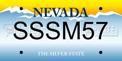 SSSM57 Nevada License Plate