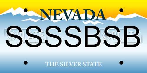 SSSSBSB Nevada License Plate