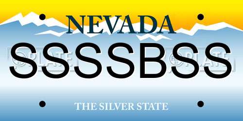 SSSSBSS Nevada License Plate