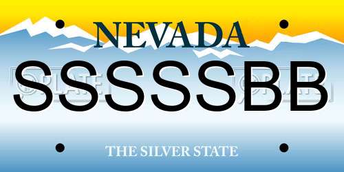 SSSSSBB Nevada License Plate