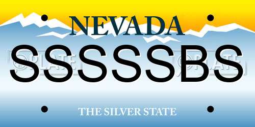 SSSSSBS Nevada License Plate