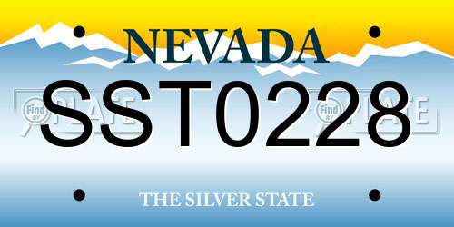SST0228 Nevada License Plate