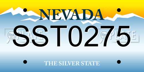 SST0275 Nevada License Plate