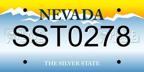 SST0278 Nevada License Plate
