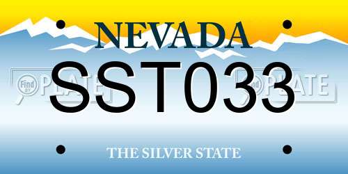 SST033 Nevada License Plate