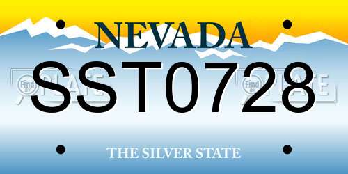 SST0728 Nevada License Plate