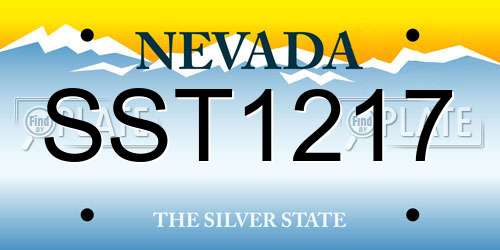 SST1217 Nevada License Plate