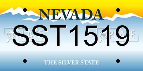SST1519 Nevada License Plate